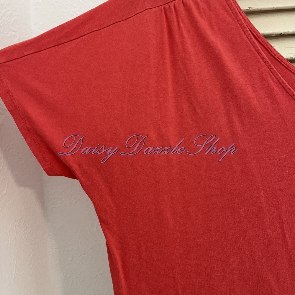 Old Navy Size XL Orange Deep V-Neck Cap Sleeve Blouse 🧡 - Picture 3 of 8